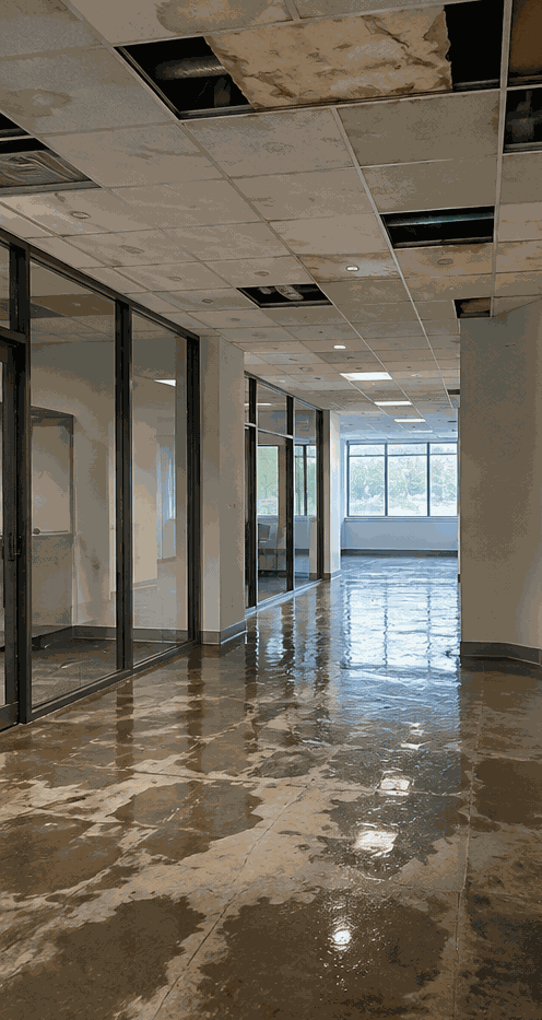 Commercial water damage cleanup